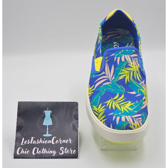 NWT OluKai Men's Laeahi Pai Sunset Blue Aloha Canvas Slip-On Sneakers Sz 10 2845 - Picture 14 of 16
